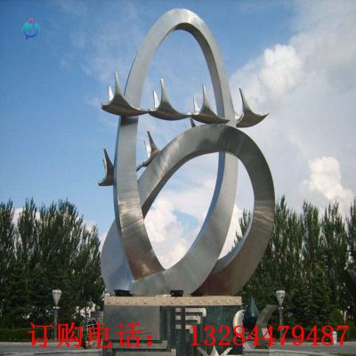 大型不锈钢飞鸽城市雕塑