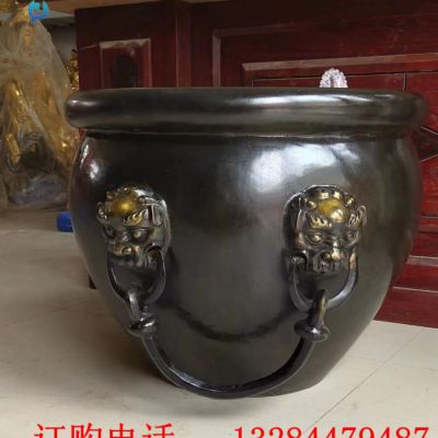 铸铜鱼缸庭院雕塑