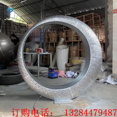 不锈钢月亮圆环城市雕塑