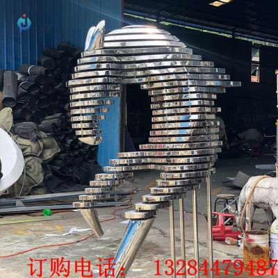 不锈钢切片半身马雕塑