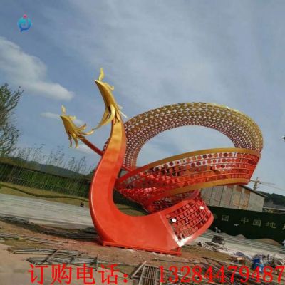 不锈钢抽象凤凰广场雕塑