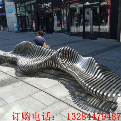 不锈钢切片假山座椅雕塑