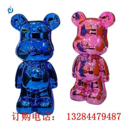 不锈钢彩绘暴力熊雕塑