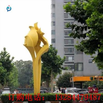 不锈钢花苞城市雕塑