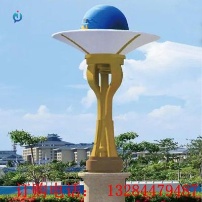 大型不锈钢彩绘地球广场雕塑