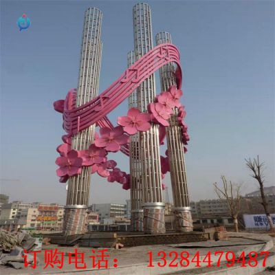 不锈钢樱花音符雕塑