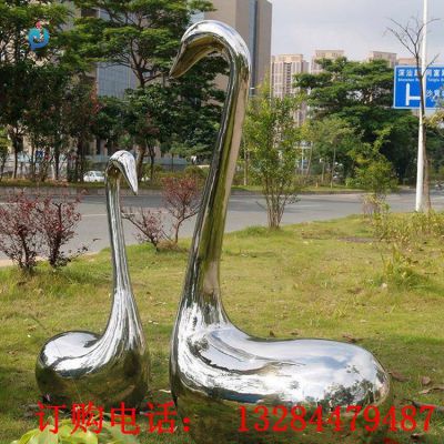 不锈钢抽象天鹅雕塑
