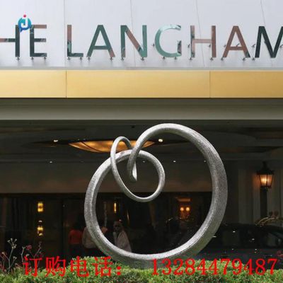 不锈钢抽象圆环飘带雕塑
