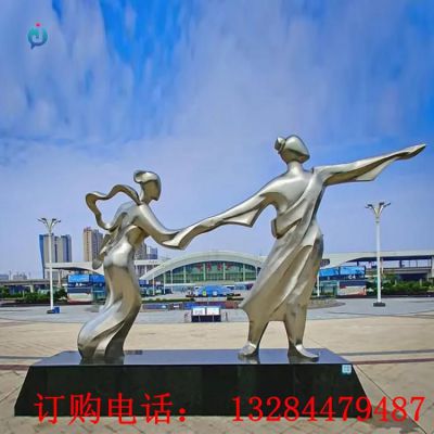 不锈钢牛郎织女雕塑