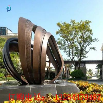 铸铜抽象飘带雕塑