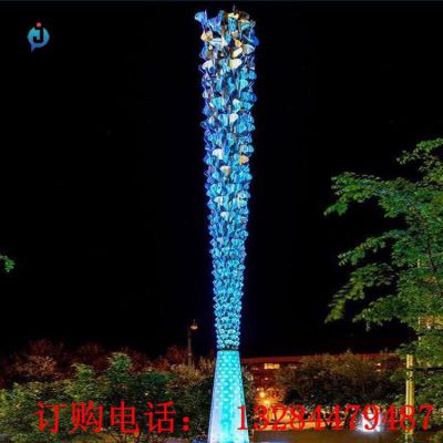不锈钢发光公园柱雕塑