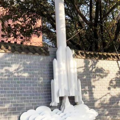 不锈钢火箭校园雕塑