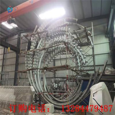 不锈钢麦穗圆环雕塑