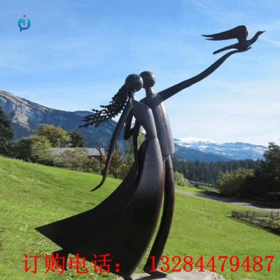 铸铜情侣人物雕塑