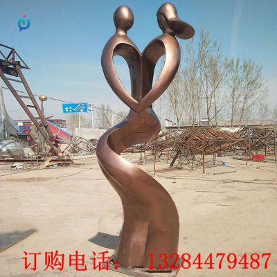 铸铜抽象情侣雕塑
