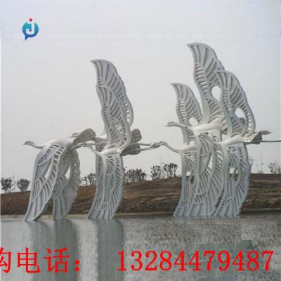 大型不锈钢白鹭雕塑