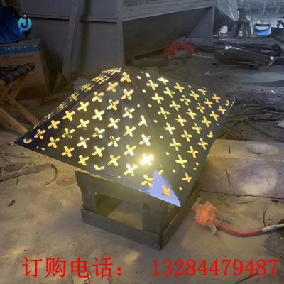 不锈钢发光几何雕塑