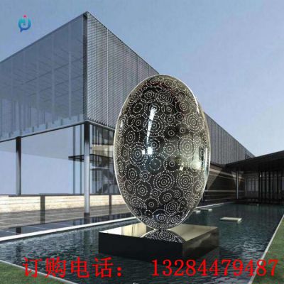 不锈钢发光椭圆雕塑