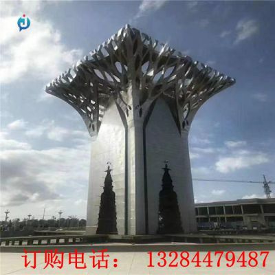 大型不锈钢异型树雕塑