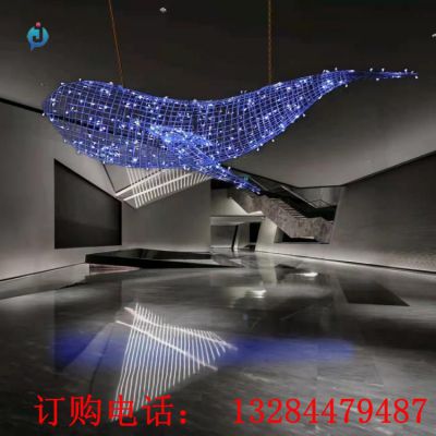 不锈钢发光鲸鱼雕塑