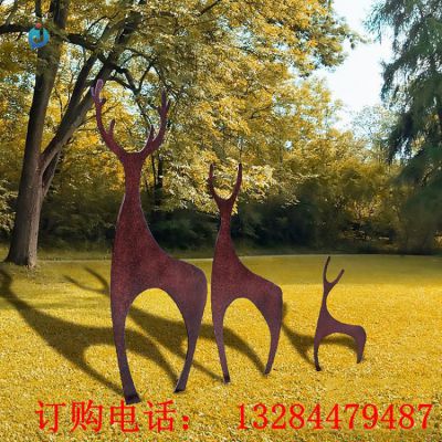铸铜剪影鹿雕塑
