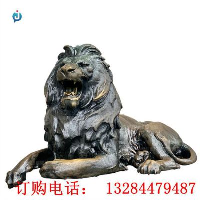 铸铜狮子门口雕塑