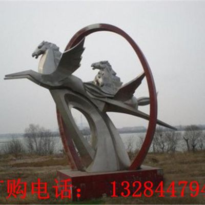 不锈钢抽象飞马雕塑