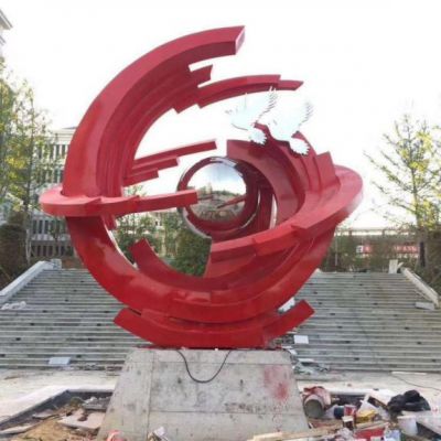 不锈钢镂空圆球雕塑