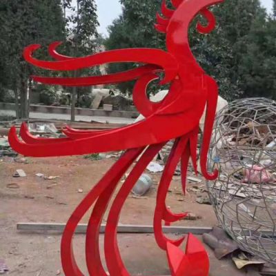 不锈钢抽象凤凰雕塑