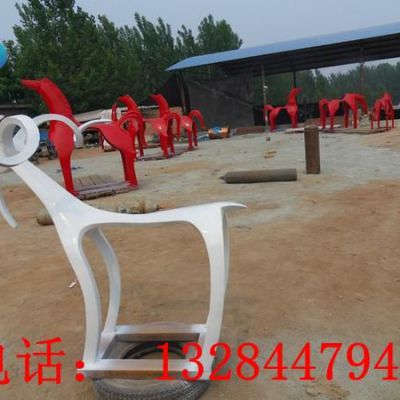 不锈钢抽象羊雕塑