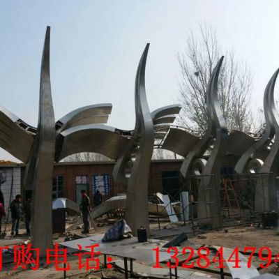 大型不锈钢抽象丹顶鹤雕塑