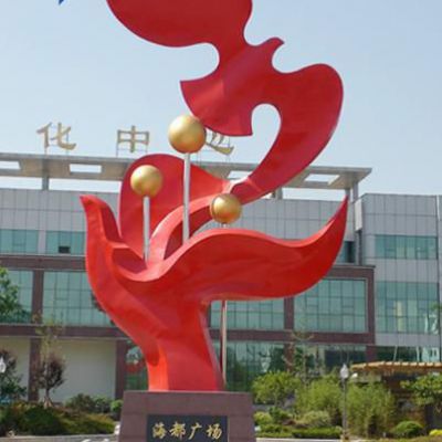 不锈钢抽象和平鸽雕塑