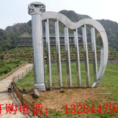 不锈钢竖琴公园雕塑