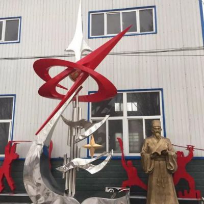 不锈钢校园精神雕塑