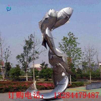 不锈钢鲤鱼雕塑