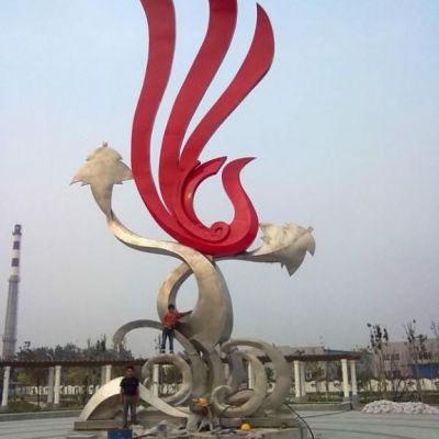 不锈钢抽象城市凤凰雕塑