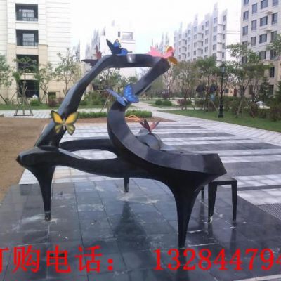 不锈钢彩绘蝴蝶雕塑