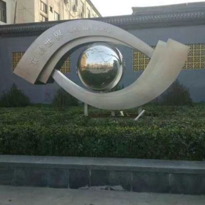 不锈钢放眼世界雕塑