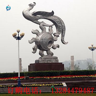 不锈钢太阳凤凰雕塑