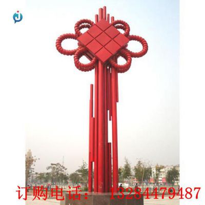 大型不锈钢中国结雕塑