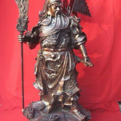 铸铜关二爷雕塑