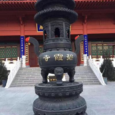 铸铜香炉寺庙雕塑
