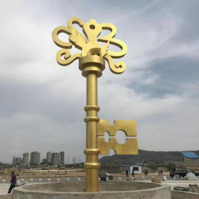 大型不锈钢钥匙雕塑