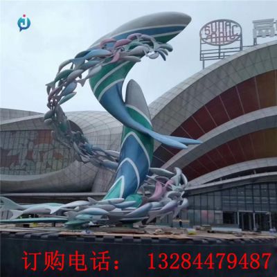 不锈钢鲸鱼广场雕塑