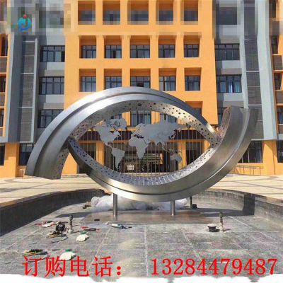 不锈钢世界之眼水景雕塑
