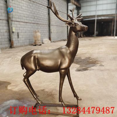 铸铜梅花鹿雕塑