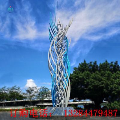 不锈钢抽象飘带雕塑