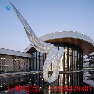 不锈钢发光翅膀雕塑