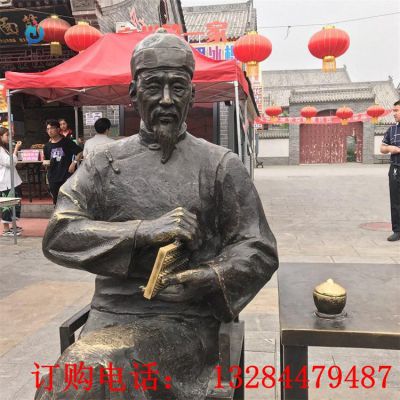 铸铜算帐先生雕塑