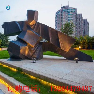 大型不锈钢打太极雕塑